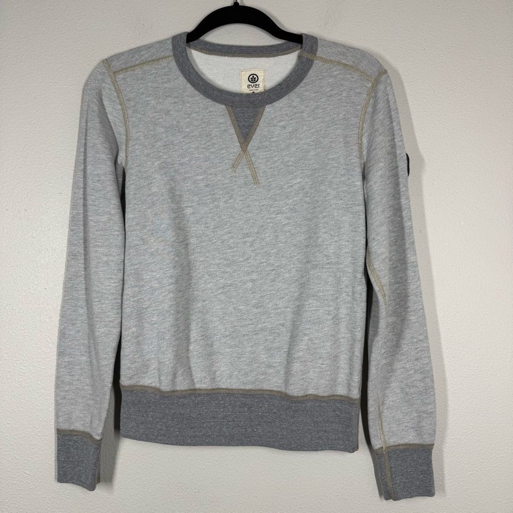 Ever Brand Women's Gray Cotton Crewneck Sweatshirt Pullover Small Sustainable